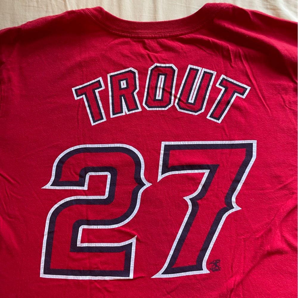Nike Mike Trout #27 Angels Jersey T Shirt - Size Large